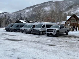 Sprinter vans ready for winter group transportation in Vail